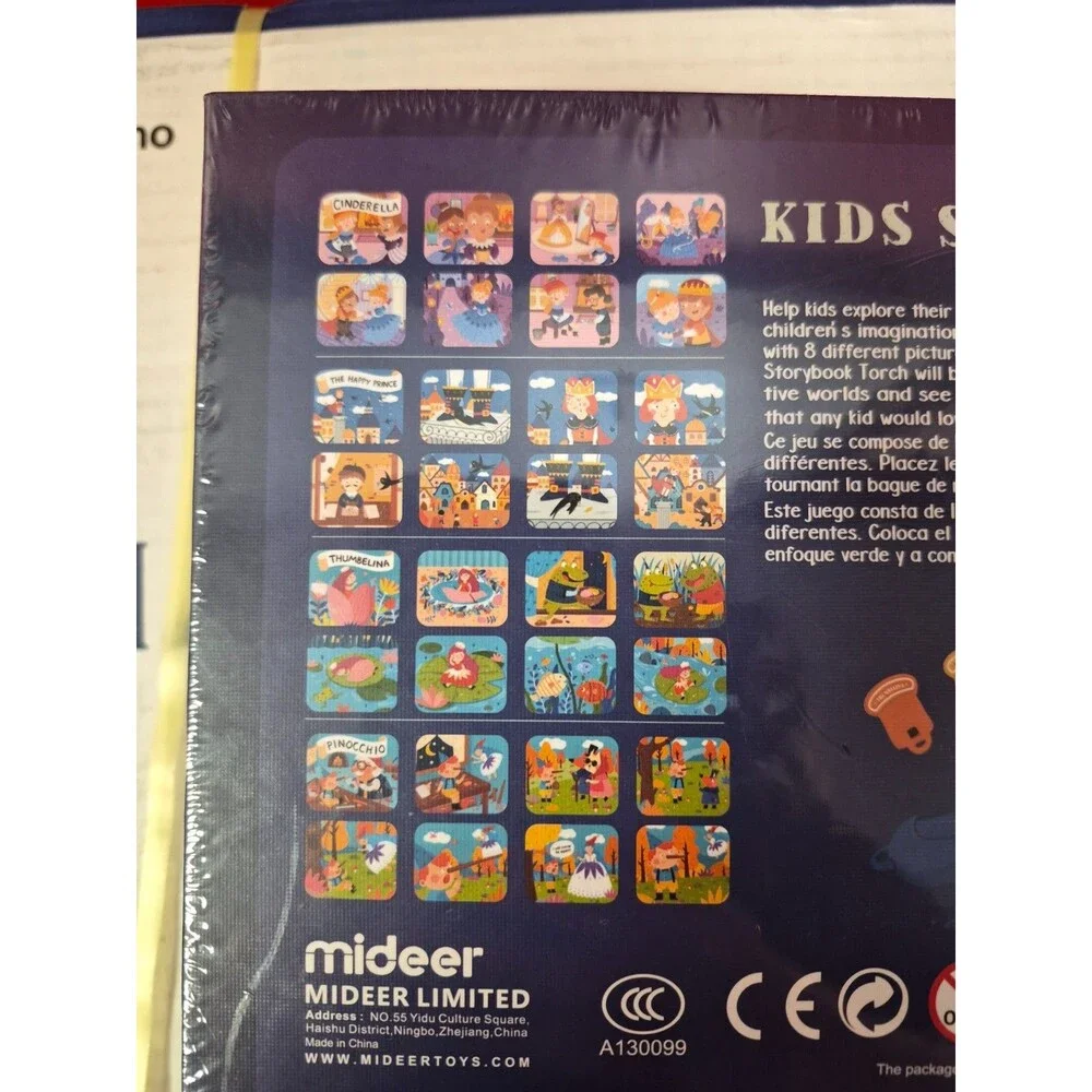 Mideer Kids Storybook Torch Night Light Projector Bedtime Toy Story Reels New